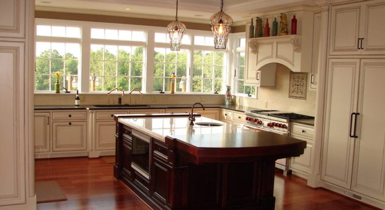 Potomac kitchen addition with a coffered ceiling