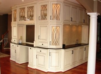 Kitchen addition with a coffered ceiling