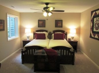 Basement remodel in Frederick with bedroom