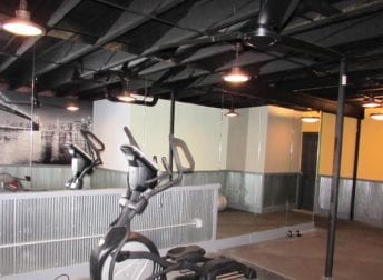 basement remodel with a home gym