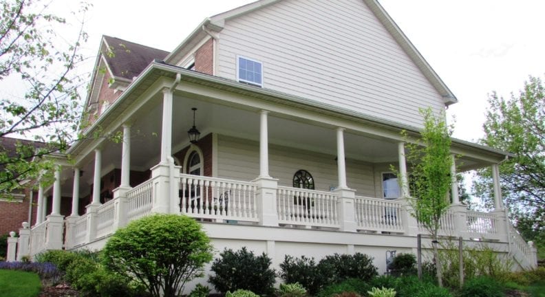 Wrap around front porch addition