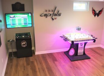 Gaming room in a Ijamsville basement remodel